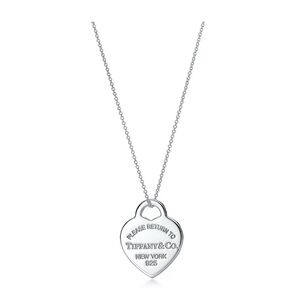 Tiffany & Co. Silver Heart Tag Pendant Necklace
